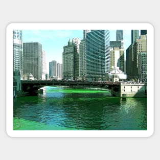 Chicago River on St. Patrick's Day Sticker